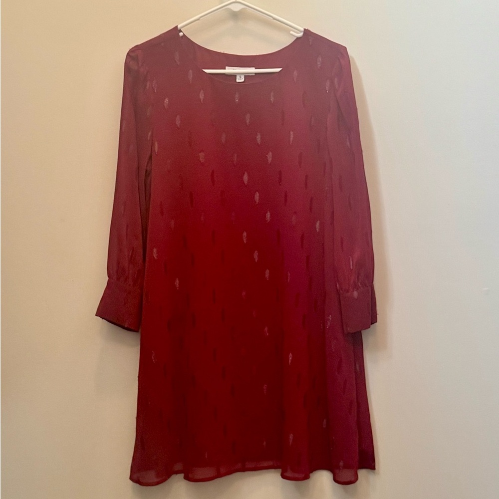 BB Dakota Red Bishop Sleeve Sheath Dress